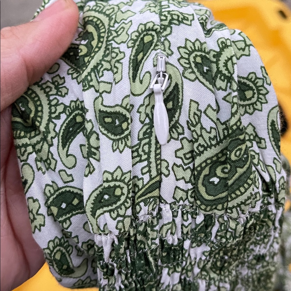 Faithfull the Brand Green Paisley Midi Dress Size: M - Picture 9 of 11